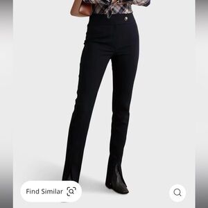 Veronica Beard Jessamy Twill Slim-Leg Pants In Navy